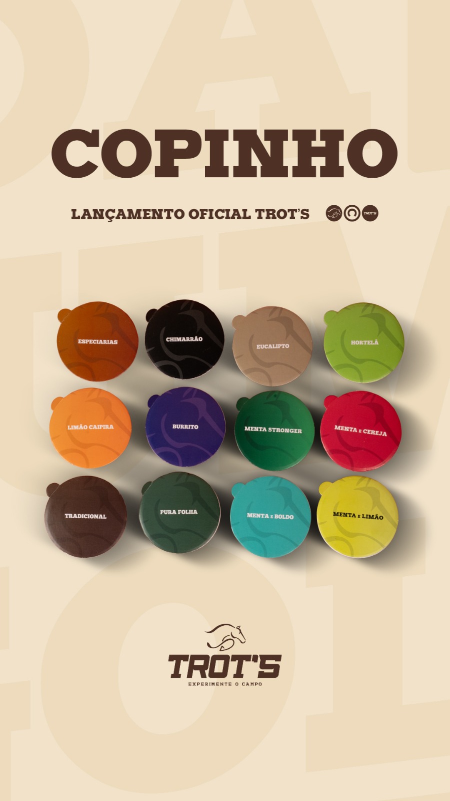 Copinho Trot's, kit individual e portátil de tereré em 12 sabores