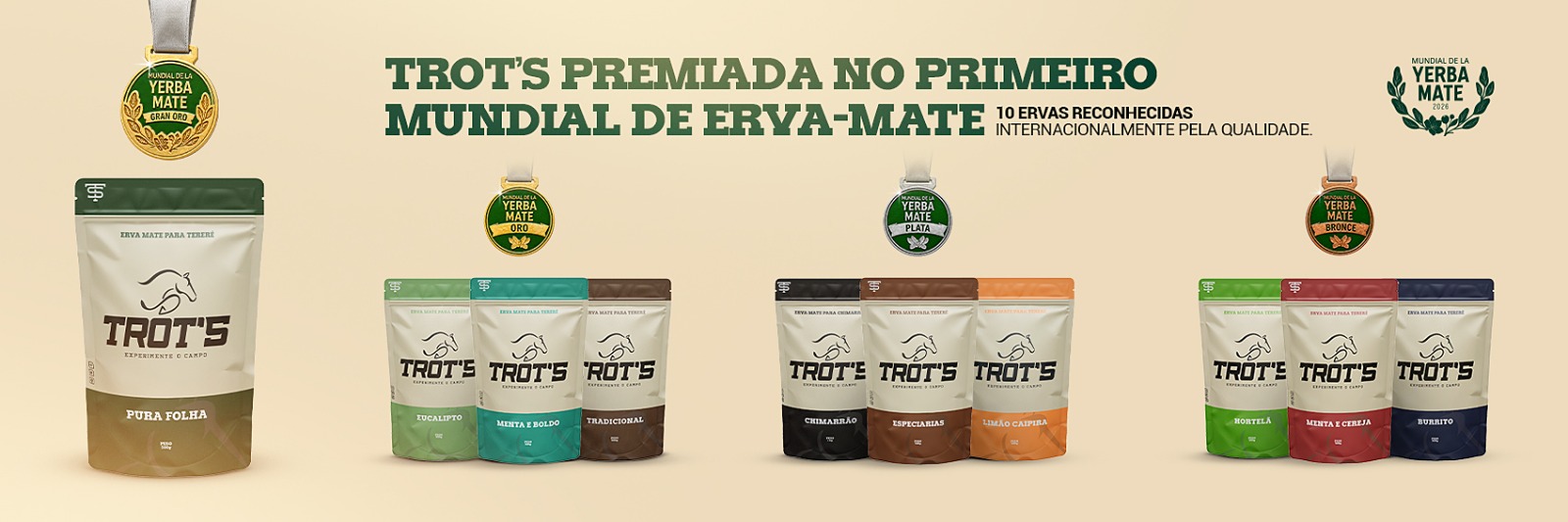 Trot's premiada com Gran Oro no Mundial de la Yerba Mate 2026, 10 ervas reconhecidas internacionalmente