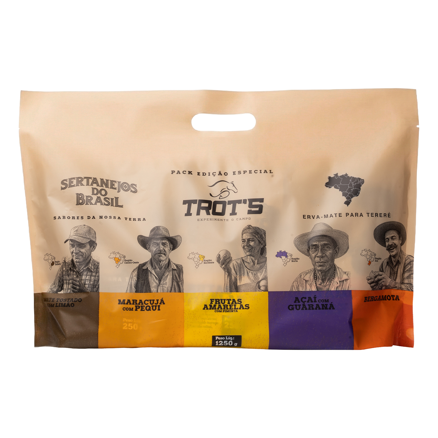 Pack Sertanejos do Brasil, edição especial Trot's com 5 sabores regionais